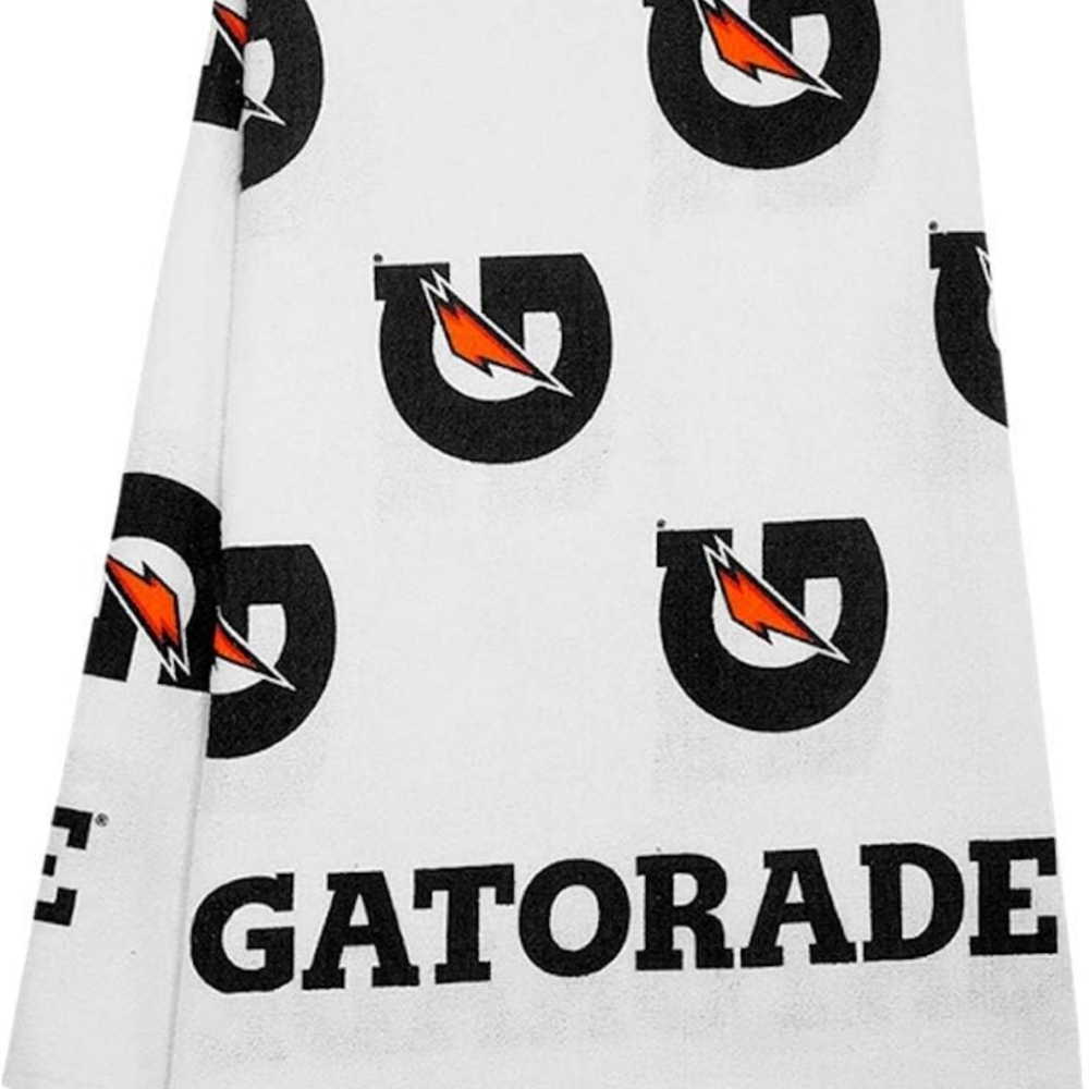 Gatorade G Towel, 24" x 42", Cotton, White/Black/Orange